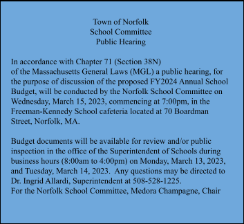  March 15, 2023- Public Hearing